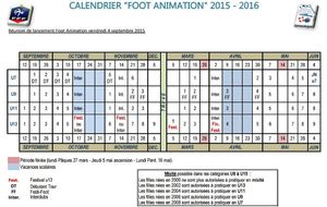 CALENDRIER  FOOT ANIMATION  2015 - 2016