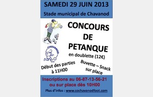 Annulation du C.O.C Pétanque Tour