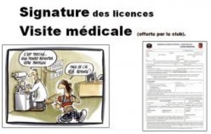 Signature des licences et Visite médicale 