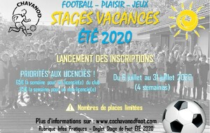 LES STAGES VACANCES SONT MAINTENUS !