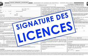 2021-2022 : Signature des licences !