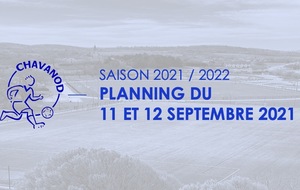 Planning du 11 et 12 septembre !