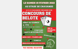 Belote 2022 : les inscriptions sont OUVERTES !!!! 