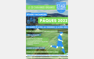 STAGE VACANCES - PÂQUES 2022 : Lancement des inscriptions !