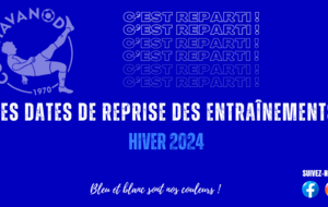 Les dates de reprise des entraînements !