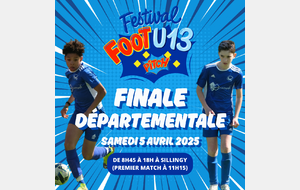 Venez encourager nos U13 ce samedi 05/04 pour la finale départementale !