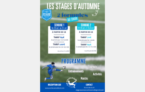 STAGES VACANCES TOUSSAINT 2025 : OUVERTURE DES INSCRIPTIONS
