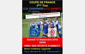 Coupe de France (3e tour) : Séniors 1 - FC Annecy