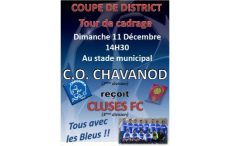Coupe de district : COC - FC Cluses ce dimanche