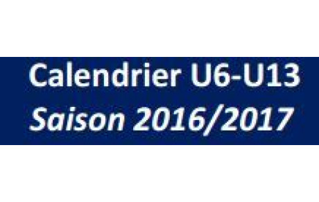 Calendrier Foot Animation U7-U13 Saison 2016/2017 