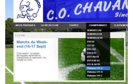Les calendriers des plateaux U11