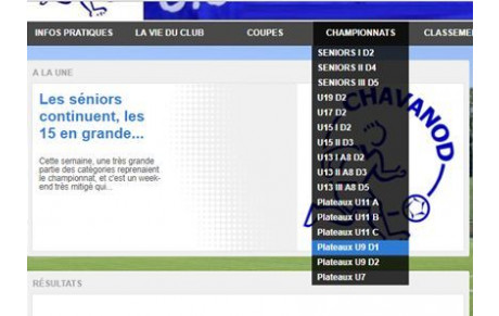 Les calendriers des plateaux U9 et U7