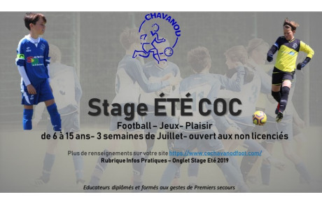 Stage d'Ete 2019 - Ouverture des inscriptions