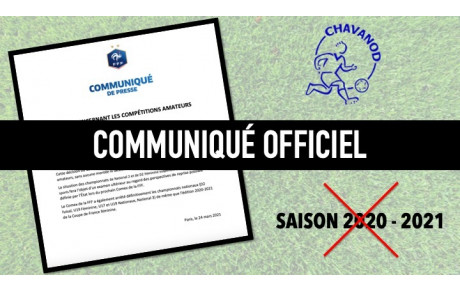 COMMUNIQUÉ OFFICIEL !