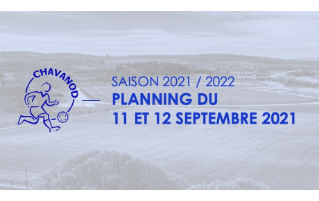 Planning du 11 et 12 septembre !