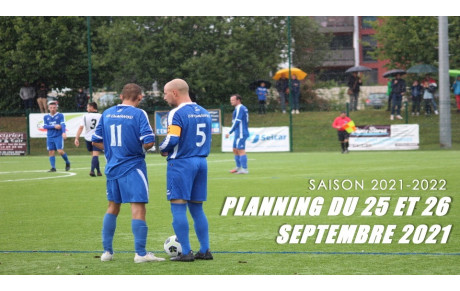 Planning du 25 et 26 septembre !