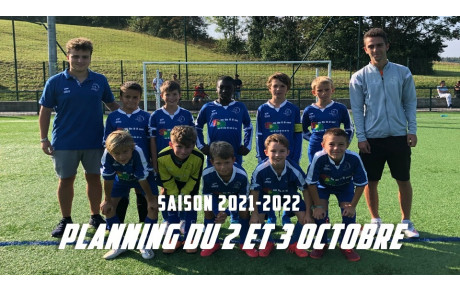 Planning du 2 et 3 octobre 2021 !