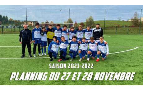 Planning du 27 et 28 novembre 2021 !