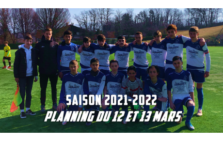 Planning du 12 et 13 mars 2022 !