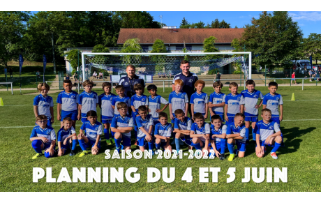 Planning du 4 et 5 juin 2022 !