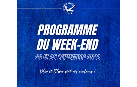 24 ET 25 SEPTEMBRE : Programme du week-end !