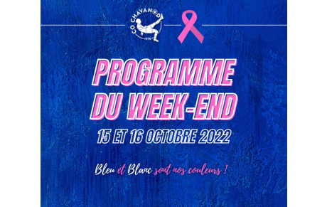 15 ET 16 OCTOBRE : Programme du week-end ! 