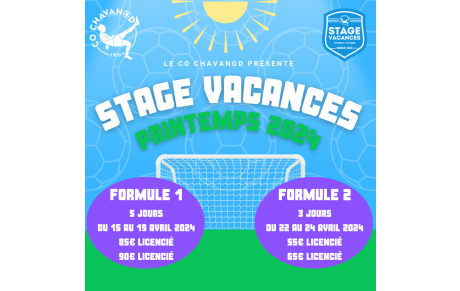 Stages Vacances - Printemps 2024 : C'est reparti !