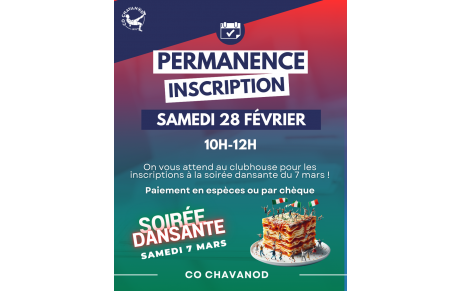 Permanence inscription soirée dansante