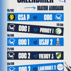 Calendrier matchs amicaux